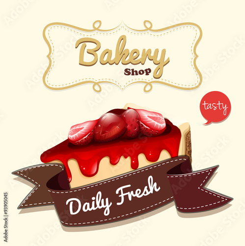 Strawberry cheesecake and banner