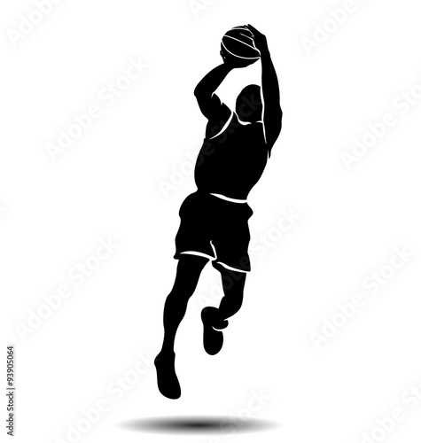 Vector silhouette of a basketball player
