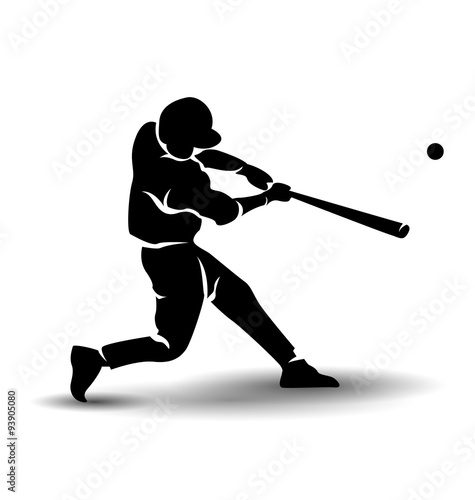 Vector silhouette of a baseball player