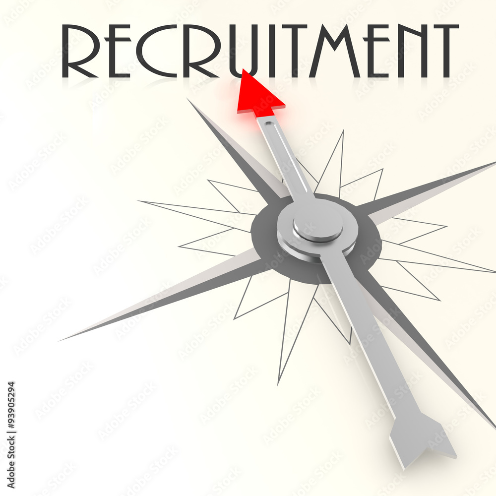 Compass with recruitment word Compass with recruitment word