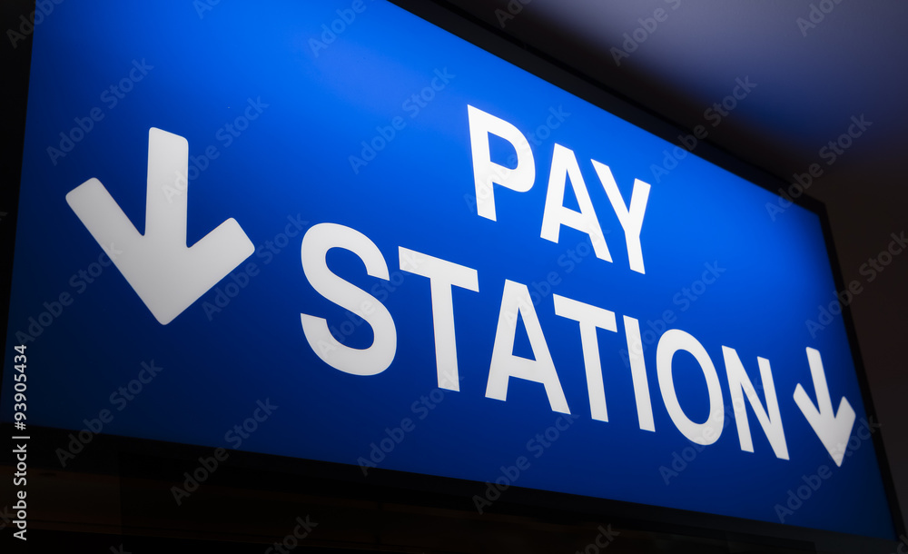 Pay station sign