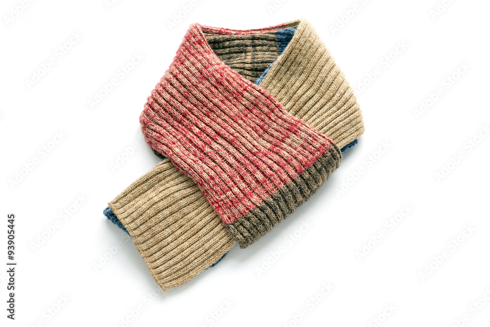 Warm scarf on a white background Warm scarf on a white background