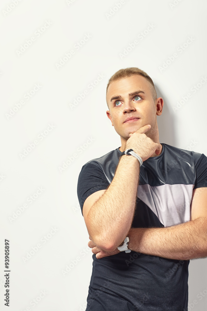 Handsome man thinking Handsome man thinking
