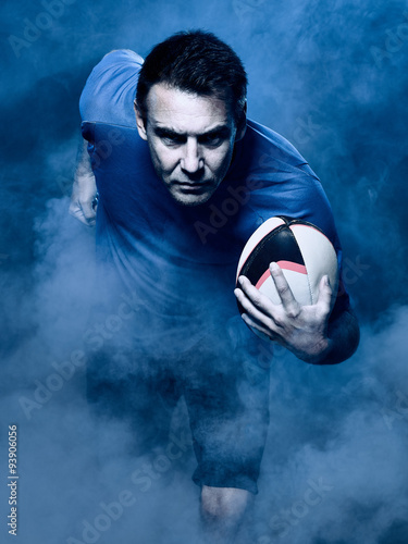 Canvas Print man rugby player  isolated