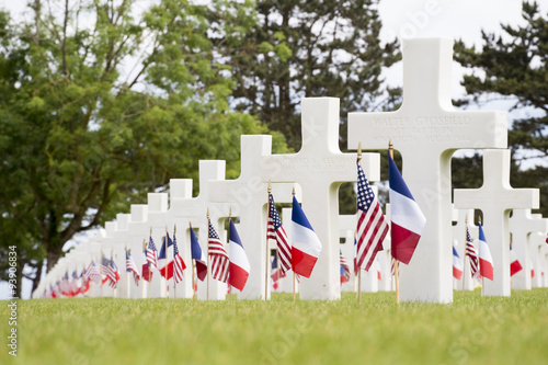 Fototapeta Crosses in the Normandy American Cemetery and Memorial