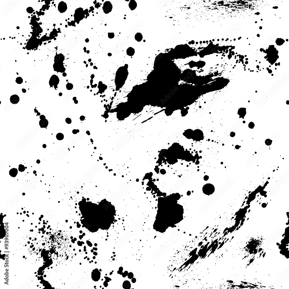 Obraz premium Seamless pattern. Black blots. Grunge background