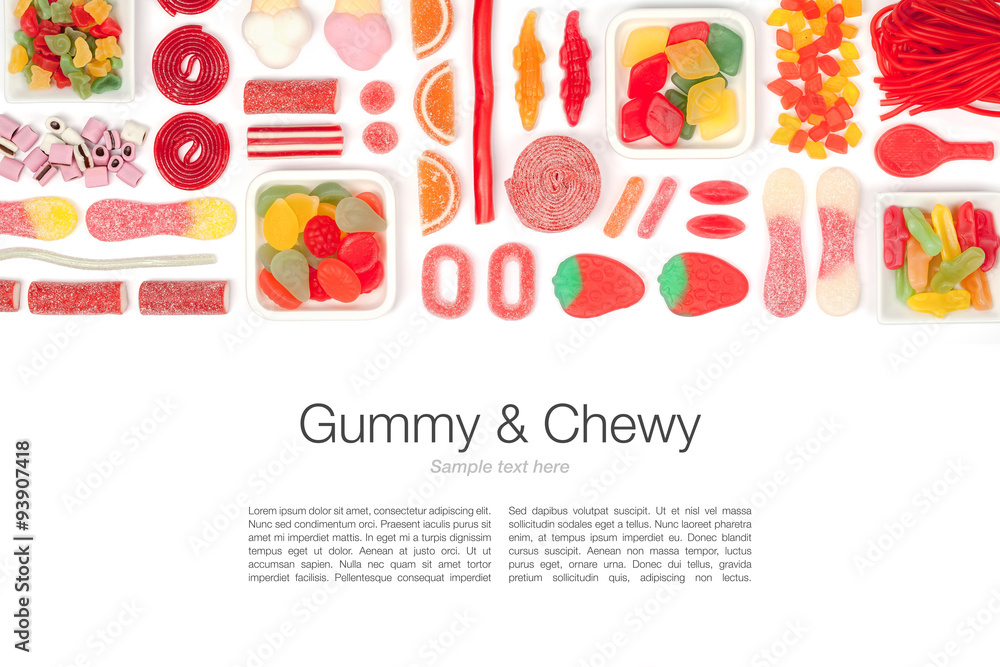 jelly candies on white background jelly candies on white background