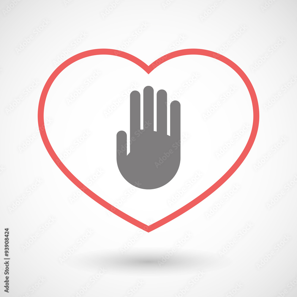 Line heart icon with a hand Line heart icon with a hand