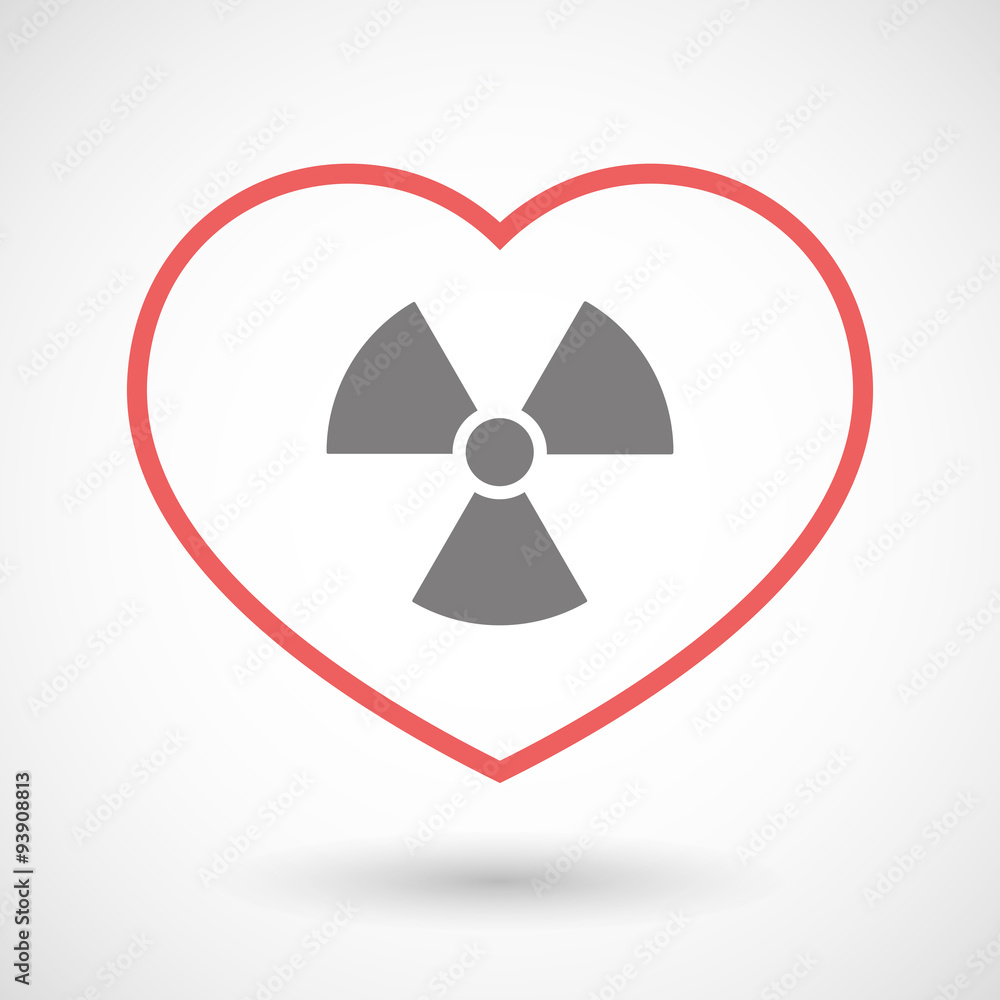 Line heart icon with a radio activity sign Line heart icon with a radio activity sign