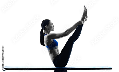 woman pilates exercises fitness isolated