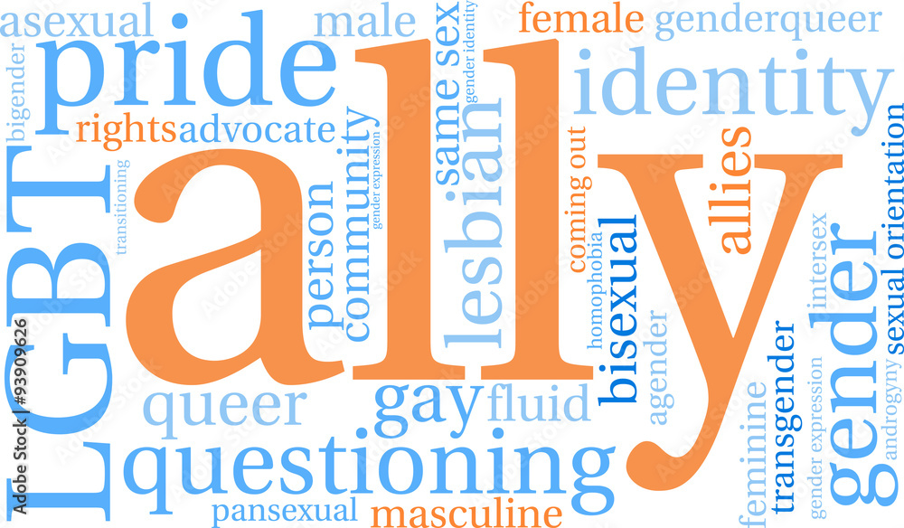 Obraz premium Ally LGBT Word Cloud