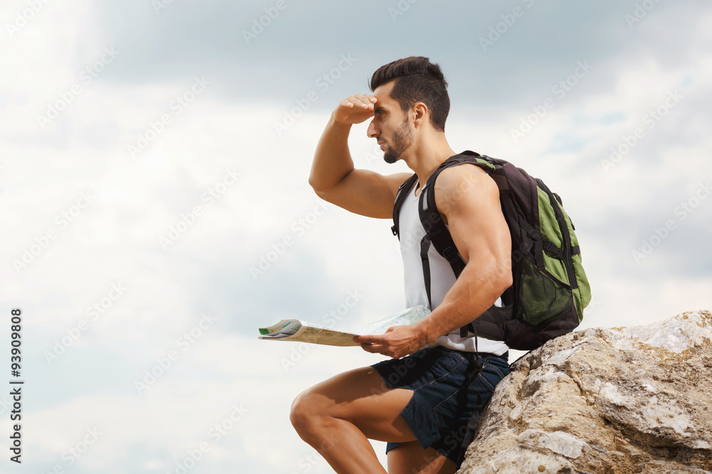 Hiker with a backpack Hiker with a backpack