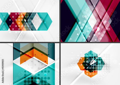 Set of angle and straight lines design abstract backgrounds