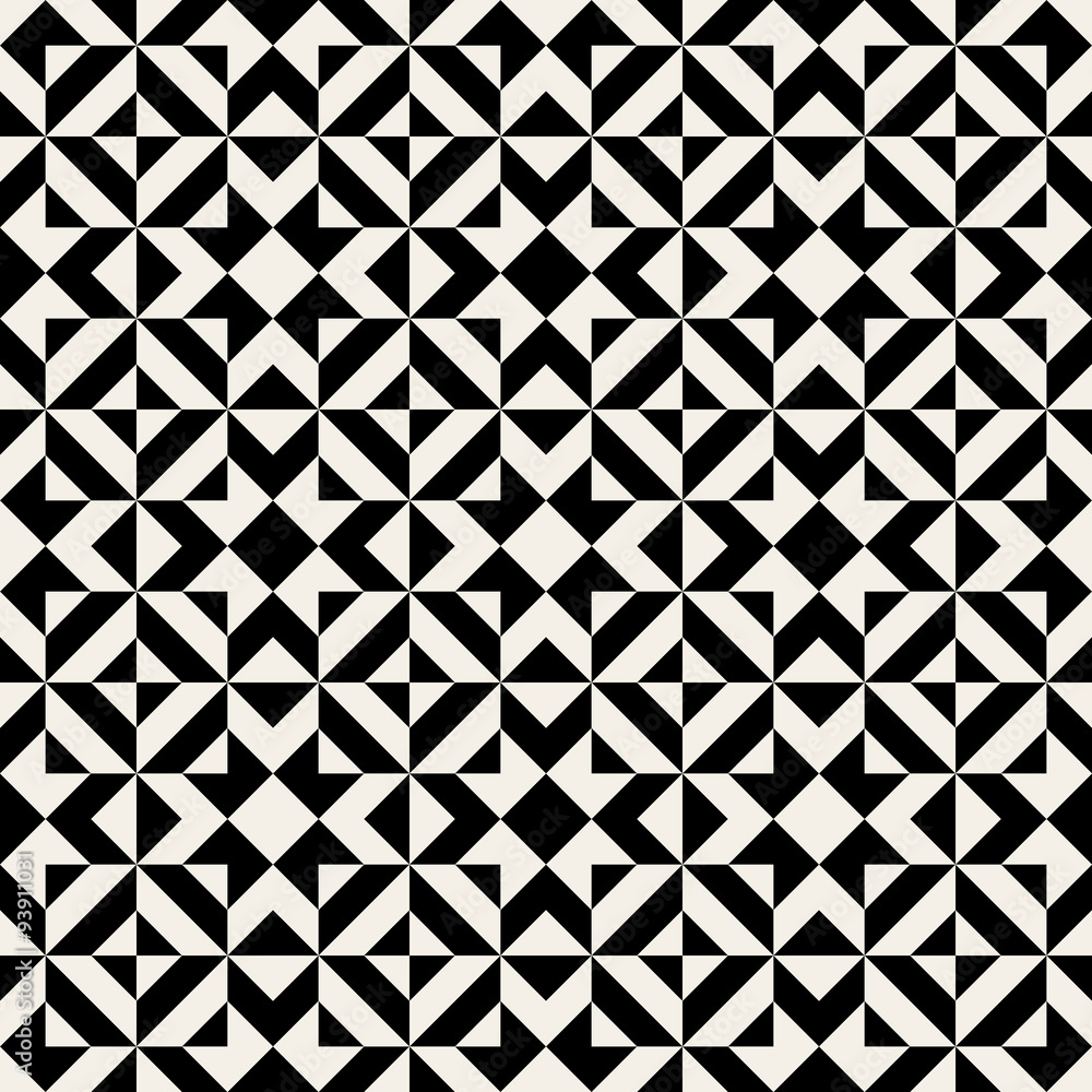 Vector Seamless Black And White Ethnic Square Pattern Vector Seamless Black And White Ethnic Square Pattern