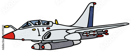 White military jet aircraft / Hand drawing, not a real type