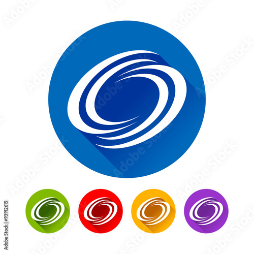 Initial S Abstract Galaxy Circle Flat Icons