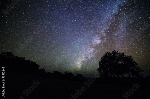 Wide field long exposure photo of the Milky Way