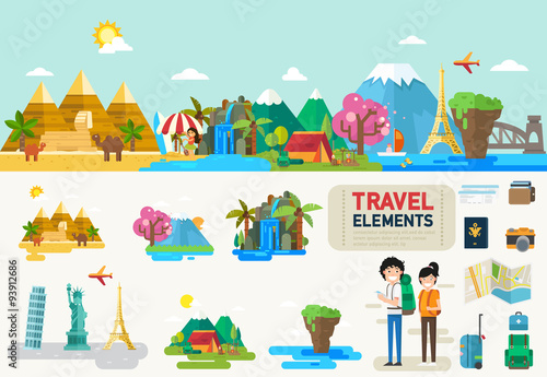 Travel infographic elements