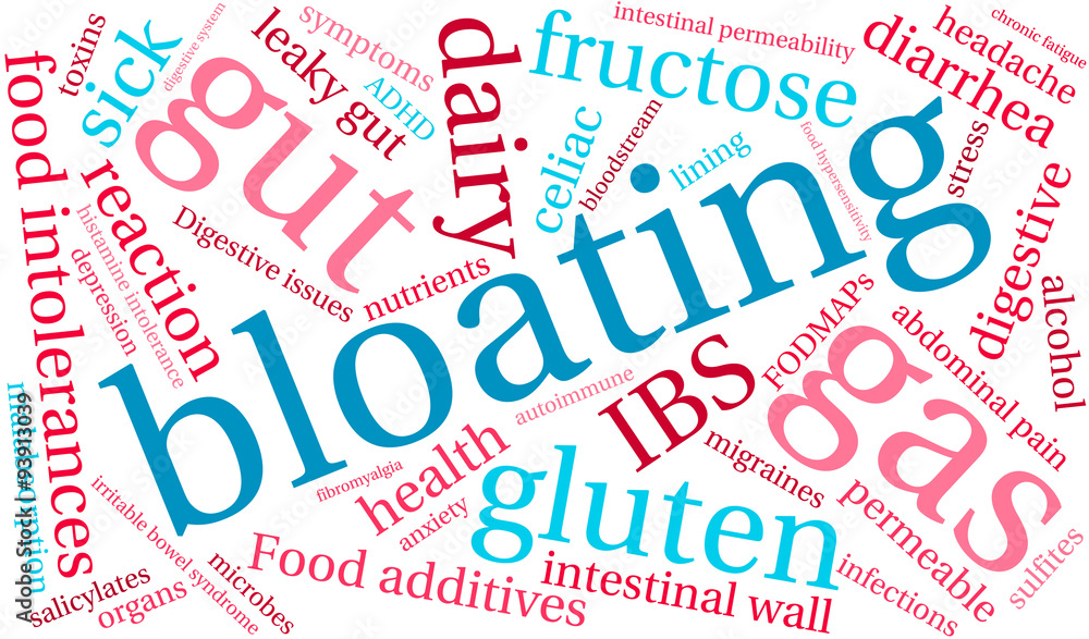 Fototapeta premium Bloating word cloud on a white background