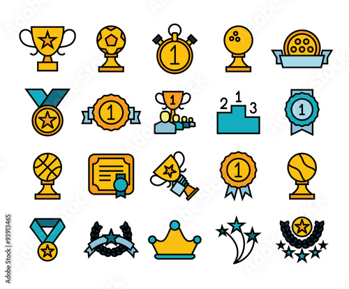 Outline icons thin flat design, modern line stroke style