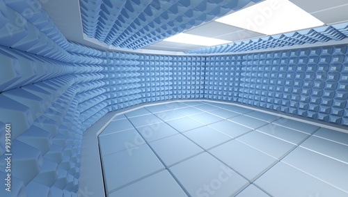 Soundproof room interior , 3d render image