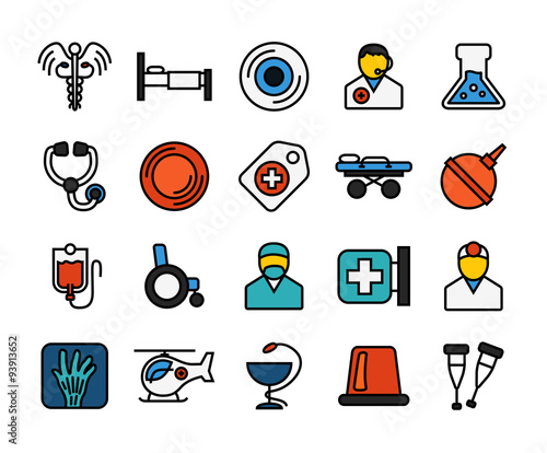 Outline icons thin flat design, modern line stroke style