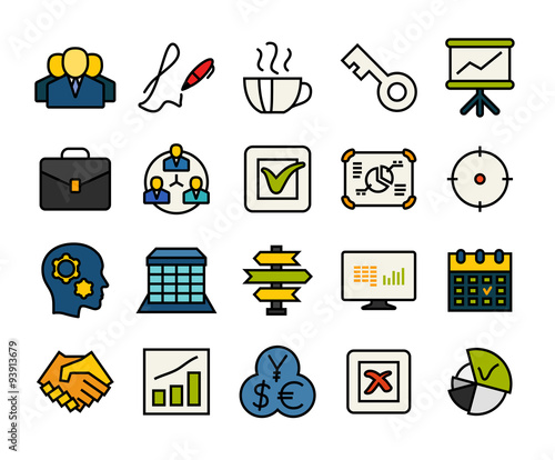 Outline icons thin flat design, modern line stroke style