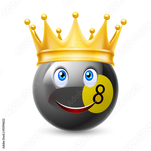 Gold crown on a billiard ball