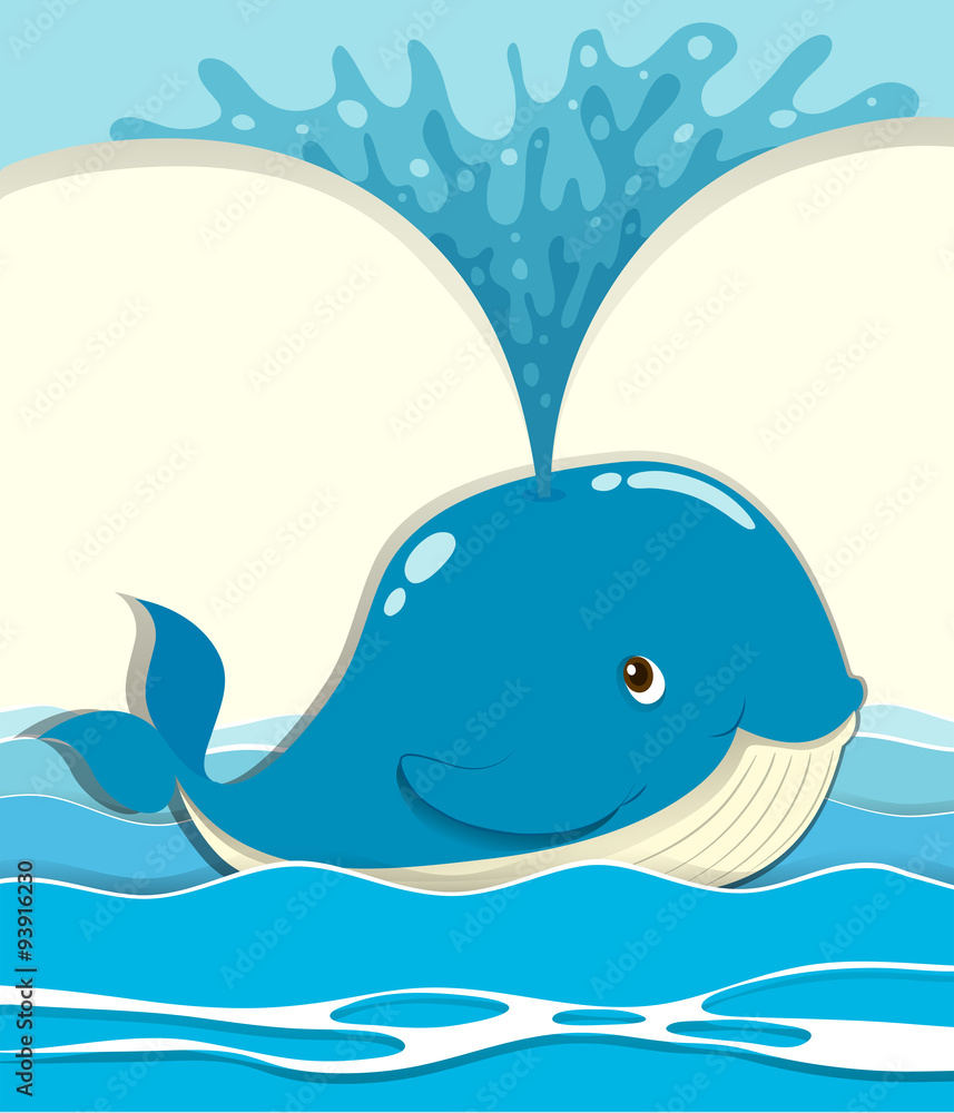 Fototapeta premium Whale splashing water out