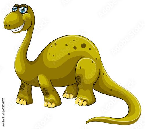 Green sauropod with happy face