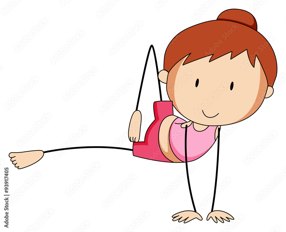 Woman stretching her body Woman stretching her body