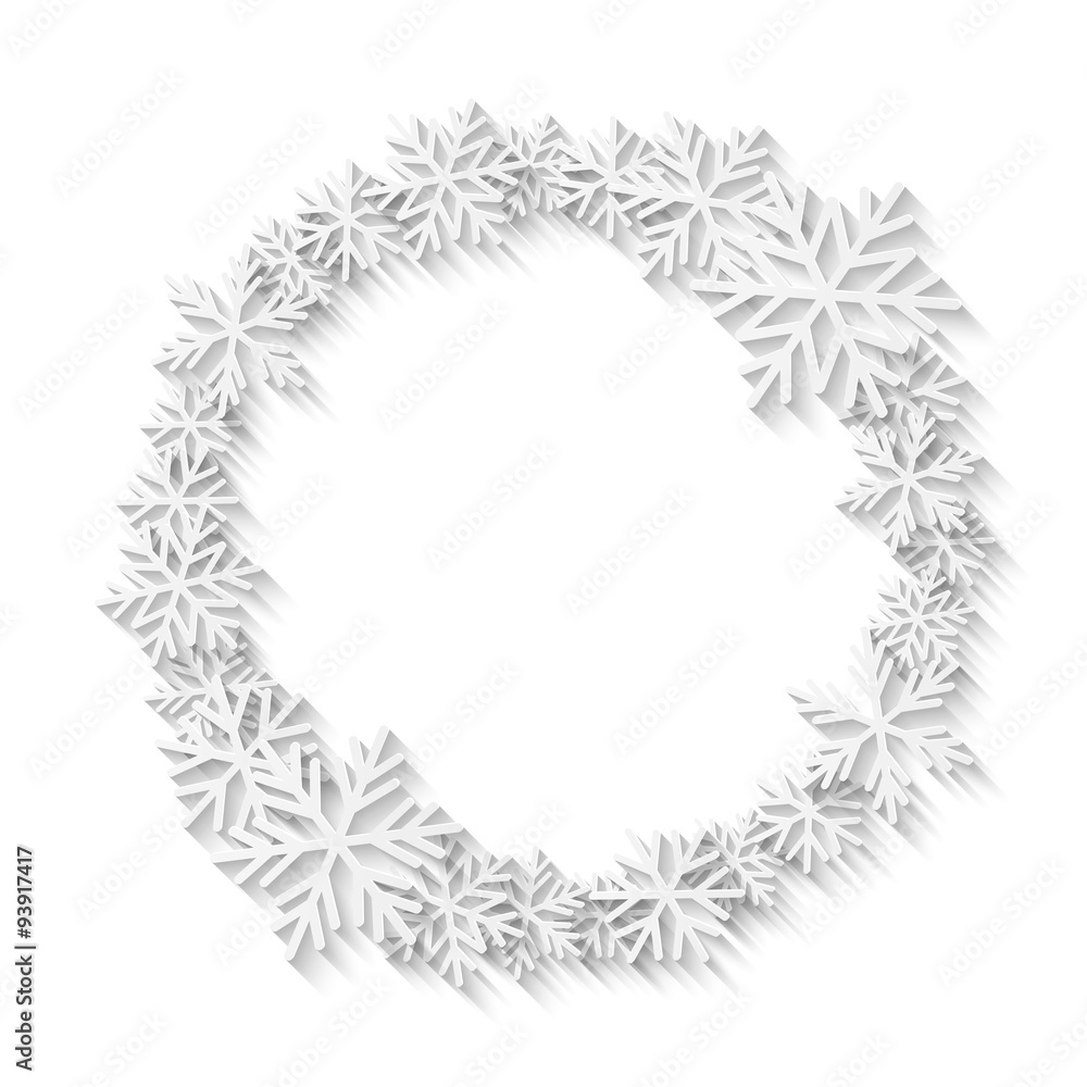 Christmas background with white paper snowflakes Christmas background with white paper snowflakes