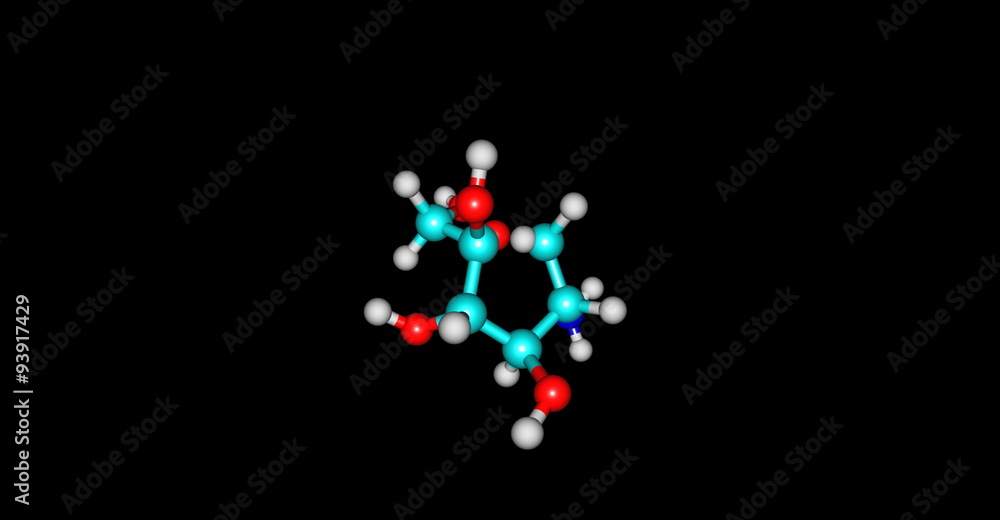 Gucosamine molecular structure on black background Gucosamine molecular structure on black background