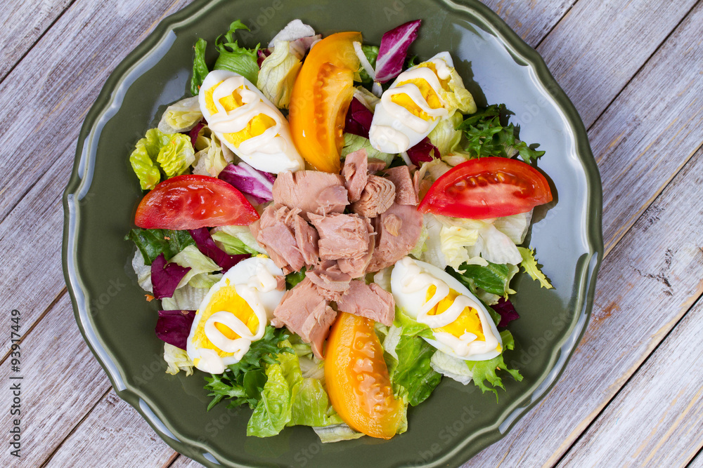 Tuna salad. Top view. Tuna salad. Top view.