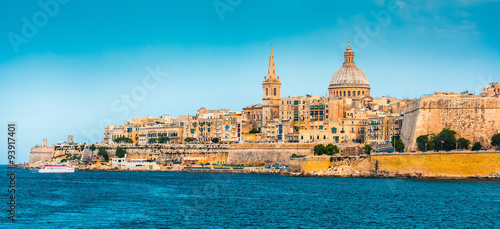 Fotografia View of Marsamxett Harbour and Valletta