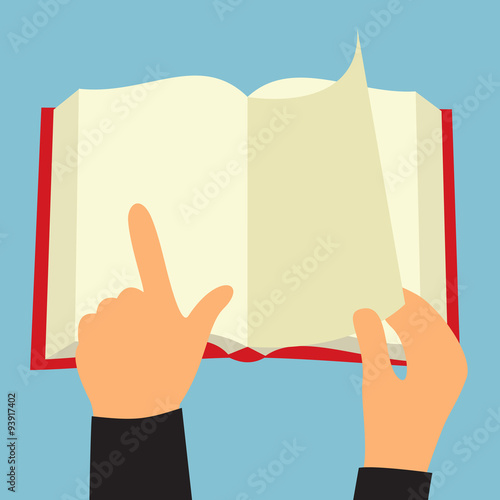Reading book flat sign