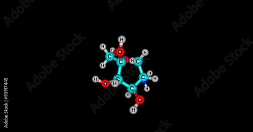 Gucosamine molecular structure on black background