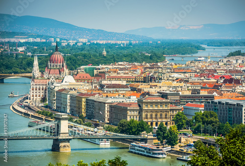 Photography view on Danube and Budapest