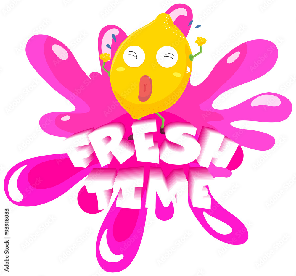 Fototapeta premium Fresh lemon with happy face