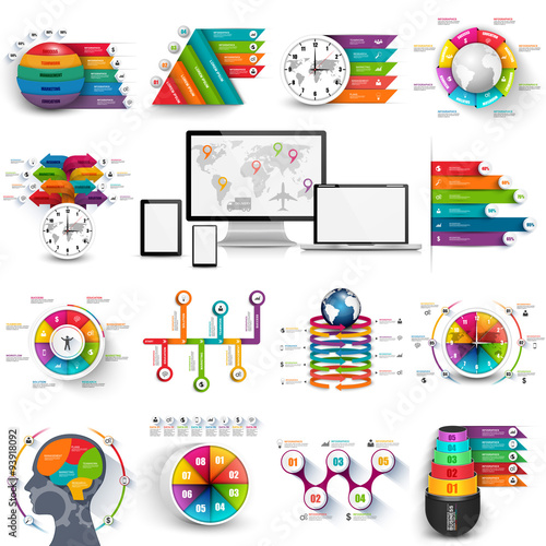 Collection of infographics vector design template