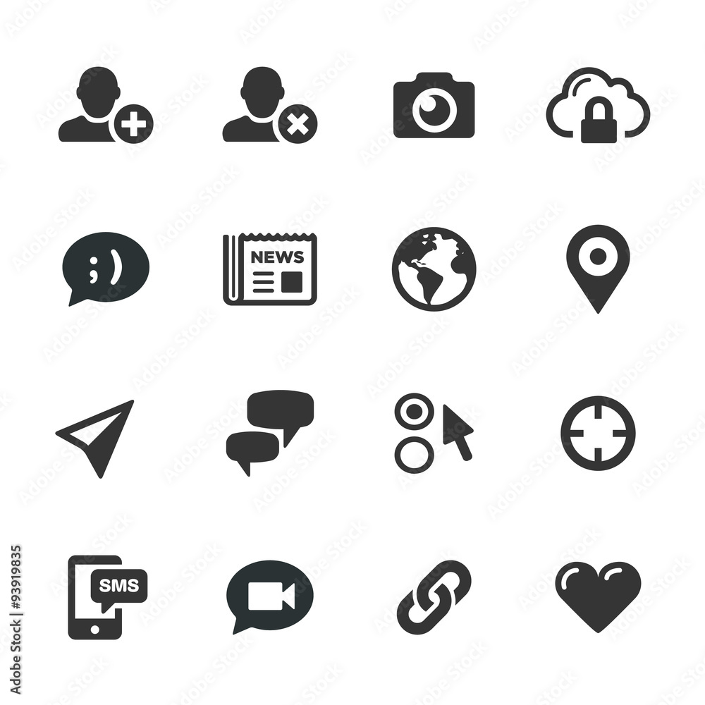 Social Media Icons, Mono Series Social Media Icons, Mono Series