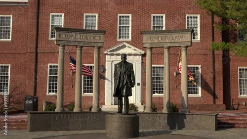 Annapolis Maryland State Court historical Thurgood Marshall statue 4K 064 photo