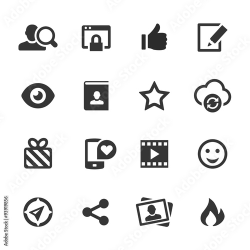 Social Media Icons, Mono Series