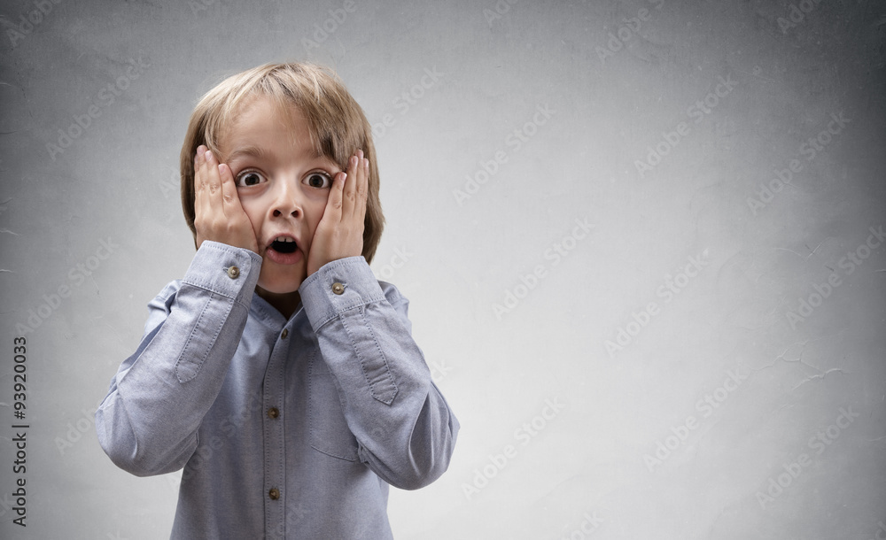 Shocked and surprised child Stock-Foto | Adobe Stock