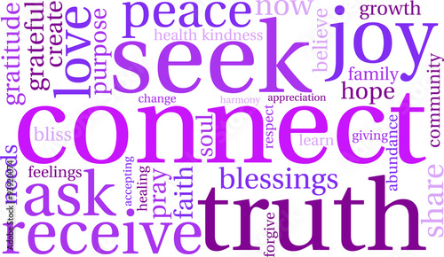 Connect Word Cloud On a White Background. 