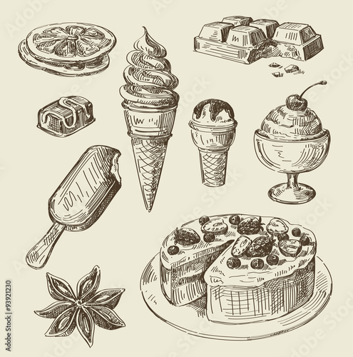 hand drawn food sketch