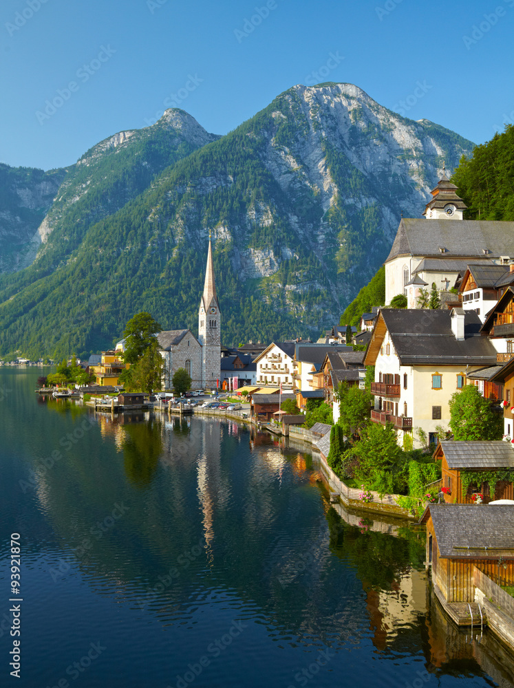 Hallstatt mountain village. Alps, Austria