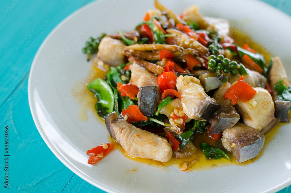 Stir Fried Spicy Mekong River fish Stir Fried Spicy Mekong River fish