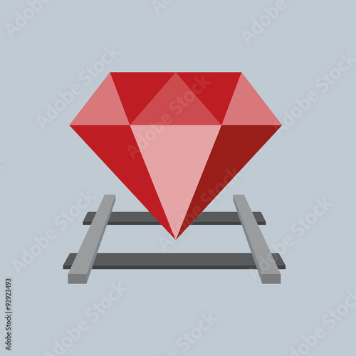 Ruby on the railway, Vector Flat design