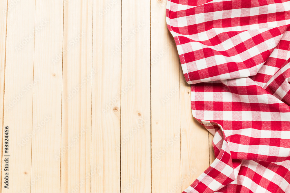 Obraz premium Red checkered tablecloth